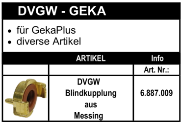 System Geka Plus Blindkupplung aus Messing - Trinkwasser